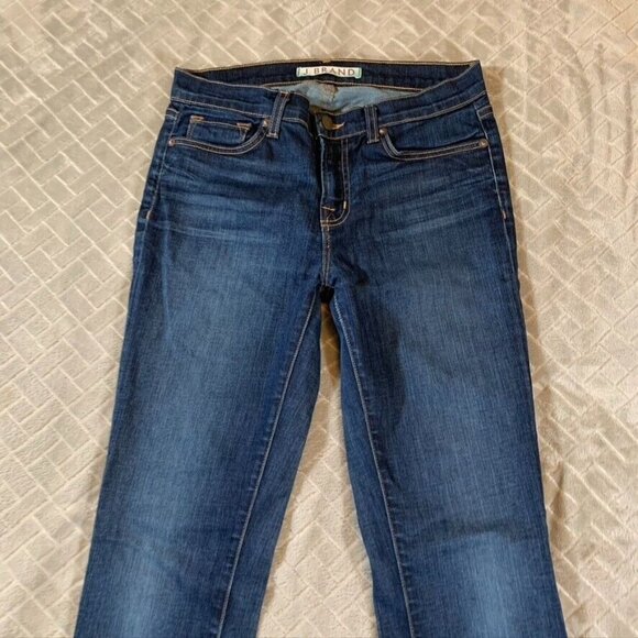 J Brand Womens 28 Denim Jeans Blue Skinny Dark Wash Low Rise Stretch - Picture 2 of 13